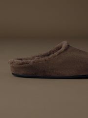 Cradle shearling mules