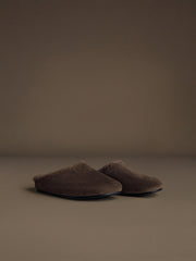 Cradle shearling mules
