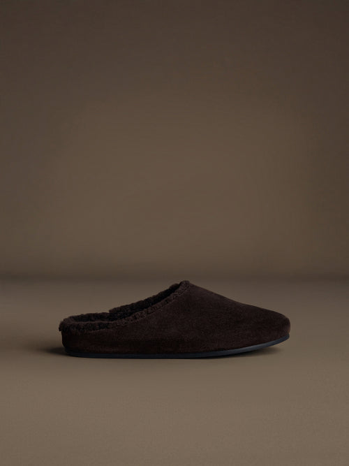 Cradle shearling mules