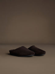 Cradle shearling mules