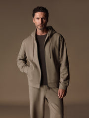 Aarhus cotton-wool zip hoodie