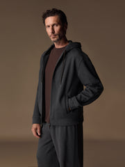Aarhus cotton-wool zip hoodie