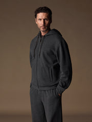 Aarhus cotton-wool zip hoodie