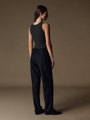 Catroux merino-silk trousers