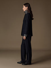 Catroux merino-silk trousers