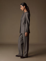 Catroux merino-silk trousers