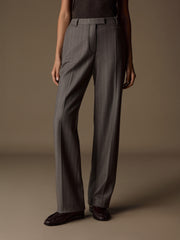 Catroux merino-silk trousers