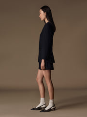 Catroux merino-silk skirt