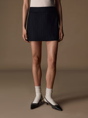 Catroux merino-silk skirt