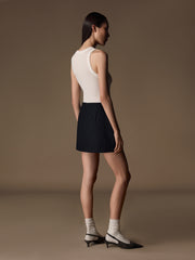 Catroux merino-silk skirt