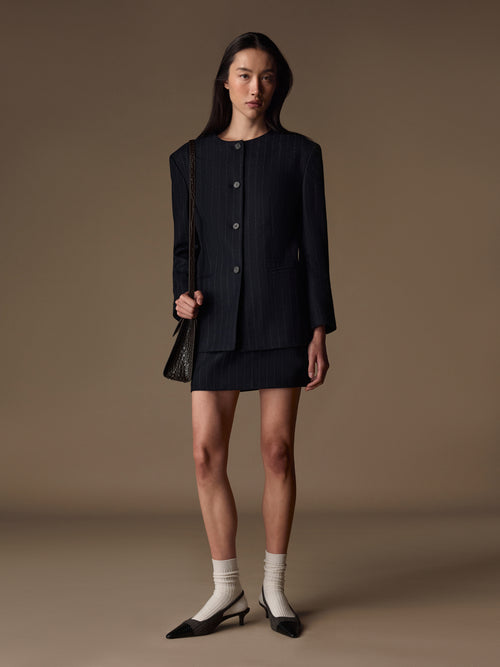 Catroux merino-silk skirt