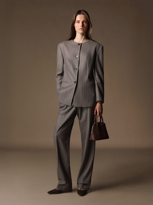 Catroux merino-silk trousers