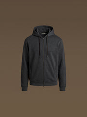 Aarhus cotton-wool zip hoodie