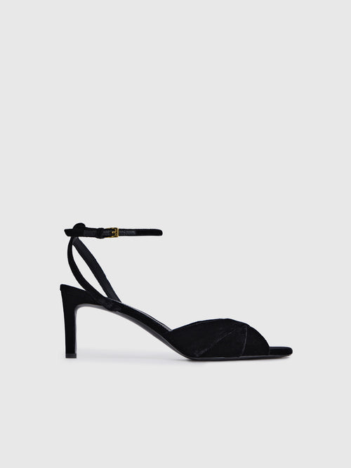 صندل من المخمل بنمط ملفوف