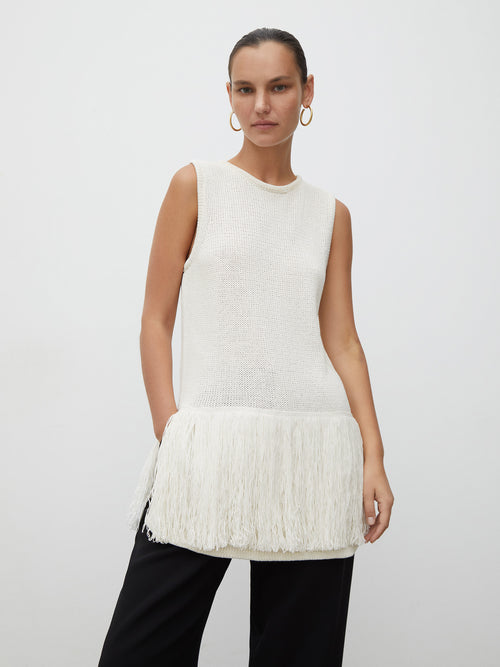 Fringed knit top